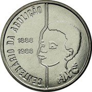 Brazil 100 Cruzados 100th Anniversary of the Abolition of Slavery 1988 KM# 610 CENTENÁRIO DA ABOLIÇÃO 1888 1988 AXE coin reverse Brazil 100 Cruzados 100th Anniversary of the Abolition of Slavery 1988 KM# 610 CENTENÁRIO DA ABOLIÇÃO 1888 1988 AXE coin reverse