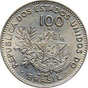 Brazil 100 Reis Liberty. Republic 1901 KM# 503 REPUBLICA DOS ESTADOS UNIDOS DO 100 RÉIS BRASIL 15 DE NOVEMBRO DE 1889 MCMI BRASIL coin obverse Brazil 100 Reis Liberty. Republic 1901 KM# 503 REPUBLICA DOS ESTADOS UNIDOS DO 100 RÉIS BRASIL 15 DE NOVEMBRO DE 1889 MCMI BRASIL coin obverse