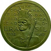 Brazil 100 Reis 400th Anniversary of the Colonization of Brazil 1932 KM# 527 IV CENTENÁ RIO DA COLONIZA ÇÃO DO BRASIL 1532 1932 coin obverse Brazil 100 Reis 400th Anniversary of the Colonization of Brazil 1932 KM# 527 IV CENTENÁ RIO DA COLONIZA ÇÃO DO BRASIL 1532 1932 coin obverse