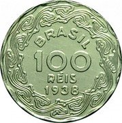 Brazil 100 Reis President Getulio Vargas 1938 KM# 544 BRASIL 100 RÉIS 1938 coin obverse Brazil 100 Reis President Getulio Vargas 1938 KM# 544 BRASIL 100 RÉIS 1938 coin obverse