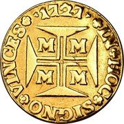 Brazil 1000 Reis Joao V 1727 M KM# 113 IN. HOC. SIGNO. VINCES. M M M M 1726 coin reverse