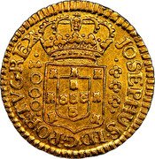 Brazil 1000 Reis Jose I 1771 KM# 162.2 JOSEPHUS I D G PORTVG REX 1000 coin obverse Brazil 1000 Reis Jose I 1771 KM# 162.2 JOSEPHUS I D G PORTVG REX 1000 coin obverse