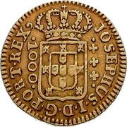 Brazil 1000 Reis Jose I 1771 KM# 162.3 JOSEPHUS.I.D.G.PORT.REX 1000 coin obverse Brazil 1000 Reis Jose I 1771 KM# 162.3 JOSEPHUS.I.D.G.PORT.REX 1000 coin obverse