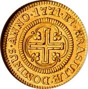 Brazil 1000 Reis Jose I 1771 KM# 162.1 ET BRASILIÆ DOMINUS ANNO 1752 coin reverse Brazil 1000 Reis Jose I 1771 KM# 162.1 ET BRASILIÆ DOMINUS ANNO 1752 coin reverse