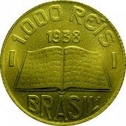 Brazil 1000 Reis Jose de Anchieta 1938 LGCB under chin KM# 541 1.000 RÉIS 1936 BRASIL WT coin obverse Brazil 1000 Reis Jose de Anchieta 1938 LGCB under chin KM# 541 1.000 RÉIS 1936 BRASIL WT coin obverse
