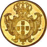 Brazil 12800 Reis Joao V 1729 R KM# 140 coin reverse Brazil 12800 Reis Joao V 1729 R KM# 140 coin reverse