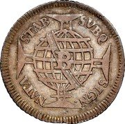 Brazil 150 Reis Jose I Province of Minas Gerais 1753 B KM# 177 SVBQ. SIGN. NATA STAB. coin reverse Brazil 150 Reis Jose I Province of Minas Gerais 1753 B KM# 177 SVBQ. SIGN. NATA STAB. coin reverse