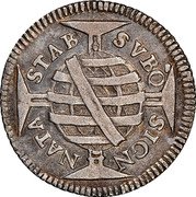Brazil 160 Reis Peter II 1695 KM# 79.1 SVBQ SIGN. NATA STAB. coin reverse Brazil 160 Reis Peter II 1695 KM# 79.1 SVBQ SIGN. NATA STAB. coin reverse