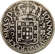 Brazil 160 Reis Joao V 1748 R KM# 156.1 JOANNES. V. D. G. P. REX. E. BRAS. D 17 48 160 coin obverse Brazil 160 Reis Joao V 1748 R KM# 156.1 JOANNES. V. D. G. P. REX. E. BRAS. D 17 48 160 coin obverse