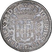 Brazil 160 Reis Jose I. Heavy Type 1752 PORT REX KM# 168.2 IOSEPHUS I D G PORT REX ET B D 17 52 160 coin obverse Brazil 160 Reis Jose I. Heavy Type 1752 PORT REX KM# 168.2 IOSEPHUS I D G PORT REX ET B D 17 52 160 coin obverse