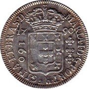 Brazil 160 Reis Maria I 1790 KM# 220.2 MARIA I D G PORT REGINA ET BRAS D 17 90 160 coin obverse Brazil 160 Reis Maria I 1790 KM# 220.2 MARIA I D G PORT REGINA ET BRAS D 17 90 160 coin obverse