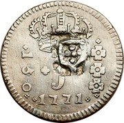 Brazil 160 Reis Joao ND (1809) R Host date: 1771 KM# 296 150 J 1771 coin obverse Brazil 160 Reis Joao ND (1809) R Host date: 1771 KM# 296 150 J 1771 coin obverse