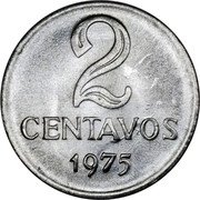 Brazil 2 Centavos Liberty 1975 KM# 576.2 2 CENTAVOS 1969 coin reverse Brazil 2 Centavos Liberty 1975 KM# 576.2 2 CENTAVOS 1969 coin reverse