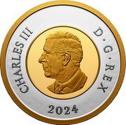 Canada 2 Dollars (Polar Bear. Toonie) 2024 CHARLES III D G REX SR coin obverse Canada 2 Dollars (Polar Bear. Toonie) 2024 CHARLES III D G REX SR coin obverse