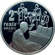 Brazil 2 Reais 100th Anniversary of the Birth of Ary Barroso 2003 Proof KM# 663 2 REAIS BRASIL coin obverse Brazil 2 Reais 100th Anniversary of the Birth of Ary Barroso 2003 Proof KM# 663 2 REAIS BRASIL coin obverse