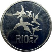 Brazil 2 Reais XV Pan-American Games Rio 2007 KM# 672 RIO2007 coin reverse Brazil 2 Reais XV Pan-American Games Rio 2007 KM# 672 RIO2007 coin reverse