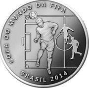Brazil 2 Reais FIFA World Cup. Heading the Ball 2014 KM# 693 COPA DO MUNDO DA FIFA BRASIL 2014 coin obverse Brazil 2 Reais FIFA World Cup. Heading the Ball 2014 KM# 693 COPA DO MUNDO DA FIFA BRASIL 2014 coin obverse