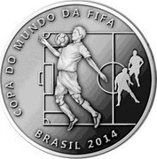 Brazil 2 Reais FIFA World Cup. Chest Control 2014 KM# 692 COPA DO MUNDO DA FIFA BRASIL 2014 coin obverse Brazil 2 Reais FIFA World Cup. Chest Control 2014 KM# 692 COPA DO MUNDO DA FIFA BRASIL 2014 coin obverse