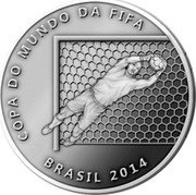 Brazil 2 Reais FIFA World Cup. Saving the Ball 2014 KM# 691 COPA DO MUNDO DA FIFA BRASIL 2014 coin obverse Brazil 2 Reais FIFA World Cup. Saving the Ball 2014 KM# 691 COPA DO MUNDO DA FIFA BRASIL 2014 coin obverse