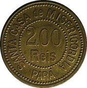 Brazil 2 Reis Santa Casa de Misericordia. Leprosarium Coinage ND (1920) KM# L7 2.00 REIS SANTA CASA DE MISERICORDIA PARA coin obverse Brazil 2 Reis Santa Casa de Misericordia. Leprosarium Coinage ND (1920) KM# L7 2.00 REIS SANTA CASA DE MISERICORDIA PARA coin obverse