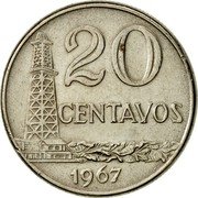 Brazil 20 Centavos Oil Derrick 1967 KM# 579.1 20 CENTAVOS 1967 coin reverse Brazil 20 Centavos Oil Derrick 1967 KM# 579.1 20 CENTAVOS 1967 coin reverse