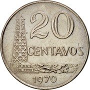 Brazil 20 Centavos Oil Derrick 1970 Mintage figure includes KM#579.1 coins struck in 1970 dated 1967 and KM#579.2 coins struck through 1974 dated 1970 KM# 579.2 20 CENTAVOS 1970 coin reverse Brazil 20 Centavos Oil Derrick 1970 Mintage figure includes KM#579.1 coins struck in 1970 dated 1967 and KM#579.2 coins struck through 1974 dated 1970 KM# 579.2 20 CENTAVOS 1970 coin reverse