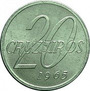 Brazil 20 Cruzeiros Map of Brazil 1965 KM# 573 20 CRUZEIROS 1965 coin reverse Brazil 20 Cruzeiros Map of Brazil 1965 KM# 573 20 CRUZEIROS 1965 coin reverse