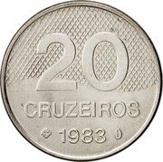 Brazil 20 Cruzeiros Francis of Assisi Church 1983 KM# 593.1 20 CRUZEIROS 1983 coin reverse Brazil 20 Cruzeiros Francis of Assisi Church 1983 KM# 593.1 20 CRUZEIROS 1983 coin reverse