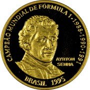 Brazil 20 Reais Ayrton Senna 1995 Proof KM# 644 CAMPEÃO MUNDIAL DE FÓRMULA 1 1988-1990-1991 AYRTON SENNA BRASIL 1995 coin obverse Brazil 20 Reais Ayrton Senna 1995 Proof KM# 644 CAMPEÃO MUNDIAL DE FÓRMULA 1 1988-1990-1991 AYRTON SENNA BRASIL 1995 coin obverse