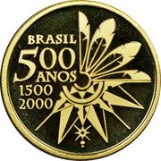 Brazil 20 Reais 500 Years of the Discovery of Brazil 2000 Proof KM# 655 BRASIL 500 ANOS 1500 2000 coin obverse Brazil 20 Reais 500 Years of the Discovery of Brazil 2000 Proof KM# 655 BRASIL 500 ANOS 1500 2000 coin obverse