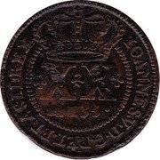 Brazil 20 Reis Joao V 1735 KM# 143.3 IOANNES V D G P ET BRASIL REX XX 1735 coin obverse Brazil 20 Reis Joao V 1735 KM# 143.3 IOANNES V D G P ET BRASIL REX XX 1735 coin obverse