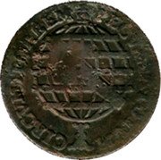 Brazil 20 Reis Joao V 1749 KM# 143.5 CIRCVMIT. ORBEM PECVNIA. TOTVM coin reverse Brazil 20 Reis Joao V 1749 KM# 143.5 CIRCVMIT. ORBEM PECVNIA. TOTVM coin reverse