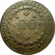 Brazil 20 Reis Pedro I 1829 G Counterfeit KM# 375.2 PETRUS.I.D.G.CONST.IMP.ET.PERP.BRAS.DEF 20 1829 G coin obverse Brazil 20 Reis Pedro I 1829 G Counterfeit KM# 375.2 PETRUS.I.D.G.CONST.IMP.ET.PERP.BRAS.DEF 20 1829 G coin obverse