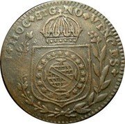 Brazil 20 Reis Pedro I 1829 G Counterfeit KM# 375.2 IN HOC SIGNO VINCES coin reverse Brazil 20 Reis Pedro I 1829 G Counterfeit KM# 375.2 IN HOC SIGNO VINCES coin reverse