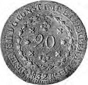Brazil 20 Reis Pedro II 1832 R KM# 380 PETRUS.II.D.G.CONST.IMP.ET.PERP.BRAS.DEF 20 1832 R coin obverse Brazil 20 Reis Pedro II 1832 R KM# 380 PETRUS.II.D.G.CONST.IMP.ET.PERP.BRAS.DEF 20 1832 R coin obverse