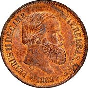 Brazil 20 Reis Pedro II 1869 KM# 474 PETRUS II D. G. C. IMP. ET PERP. BRAS. DEF. C. L. 1868 coin obverse Brazil 20 Reis Pedro II 1869 KM# 474 PETRUS II D. G. C. IMP. ET PERP. BRAS. DEF. C. L. 1868 coin obverse