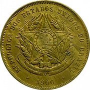 Brazil 20 Reis Coat of Arms. Republic 1900 KM# 490 REPUBLICA DOS ESTADOS UNIDOS DO BRAZIL ESTADOS UNIDOS DO BRAZIL 15 DE NOVEMBRO DE 1889 1889 coin obverse Brazil 20 Reis Coat of Arms. Republic 1900 KM# 490 REPUBLICA DOS ESTADOS UNIDOS DO BRAZIL ESTADOS UNIDOS DO BRAZIL 15 DE NOVEMBRO DE 1889 1889 coin obverse