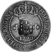 Brazil 20 Reis Maria I Countermarked Coin ND (1809) KM# 274 MARIA I D G P ET BRASILIAE REGINA 1790 coin obverse Brazil 20 Reis Maria I Countermarked Coin ND (1809) KM# 274 MARIA I D G P ET BRASILIAE REGINA 1790 coin obverse