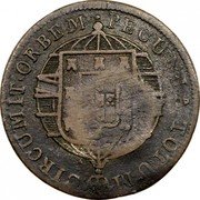 Brazil 20 Reis Countermarked Coinage ND (1835) R Host Date 1820 KM# 433.1 PECUNIA TOTUM CIRCUMIT ORBEM coin reverse Brazil 20 Reis Countermarked Coinage ND (1835) R Host Date 1820 KM# 433.1 PECUNIA TOTUM CIRCUMIT ORBEM coin reverse
