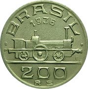 Brazil 200 Reis Viscount of Maua 1936 KM# 537 BRASIL 1937 CL 200 RS coin obverse Brazil 200 Reis Viscount of Maua 1936 KM# 537 BRASIL 1937 CL 200 RS coin obverse