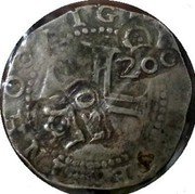 Brazil 200 Reis Countermarked Coin ND (1663) KM# 32 IN HOC SIGNO VINCES coin reverse Brazil 200 Reis Countermarked Coin ND (1663) KM# 32 IN HOC SIGNO VINCES coin reverse