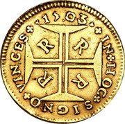Brazil 2000 Reis Pedro 1703 R Herit. Signat. 3024, U - $26,000. Herit. Signat. 3009, VF+ - $24,000. KM# 100 1703 IN HOC SIGNO VINCES R R R R coin reverse Brazil 2000 Reis Pedro 1703 R Herit. Signat. 3024, U - $26,000. Herit. Signat. 3009, VF+ - $24,000. KM# 100 1703 IN HOC SIGNO VINCES R R R R coin reverse