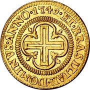 Brazil 2000 Reis Joao V 1749 KM# 163 ET BRASILIÆ DOMINVS ANNO 1749 coin reverse Brazil 2000 Reis Joao V 1749 KM# 163 ET BRASILIÆ DOMINVS ANNO 1749 coin reverse