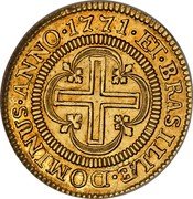 Brazil 2000 Reis Jose I 1771 KM# 182.2 ET BRASILIÆ DOMINUS ANNO 1771 coin reverse Brazil 2000 Reis Jose I 1771 KM# 182.2 ET BRASILIÆ DOMINUS ANNO 1771 coin reverse