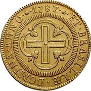 Brazil 2000 Reis Maria I 1787 KM# 224 ET BRASILIÆ DOMINA ANNO 1792 coin reverse Brazil 2000 Reis Maria I 1787 KM# 224 ET BRASILIÆ DOMINA ANNO 1792 coin reverse