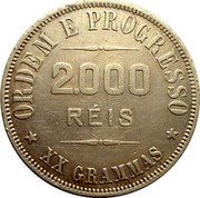 Brazil 2000 Reis Liberty. Republic 1907 KM# 508 ORDEM E PROGRESSO 2.000 RÉIS XX GRAMMAS coin reverse Brazil 2000 Reis Liberty. Republic 1907 KM# 508 ORDEM E PROGRESSO 2.000 RÉIS XX GRAMMAS coin reverse