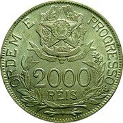 Brazil 2000 Reis Liberty. Republic 1912 KM# 511 ORDEM E PROGRESSO 2000 RÉIS coin reverse Brazil 2000 Reis Liberty. Republic 1912 KM# 511 ORDEM E PROGRESSO 2000 RÉIS coin reverse