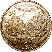 Brazil 2000 Reis 100th Anniversary of the Independence of Brazil 1922 KM# 523 1° CENTENARIO DA INDEPENDENCIA 1822-1922 2 MIL RÉIS coin reverse Brazil 2000 Reis 100th Anniversary of the Independence of Brazil 1922 KM# 523 1° CENTENARIO DA INDEPENDENCIA 1822-1922 2 MIL RÉIS coin reverse