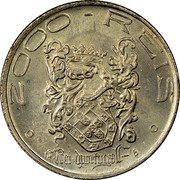 Brazil 2000 Reis 400th Anniversary of the Colonization of Brazil 1932 KM# 532 2000 RÉIS REI DPORTUGAL AB coin reverse Brazil 2000 Reis 400th Anniversary of the Colonization of Brazil 1932 KM# 532 2000 RÉIS REI DPORTUGAL AB coin reverse