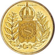 Brazil 20000 Reis Pedro II 1851 KM# 461 IN HOC S. VINCES. coin reverse Brazil 20000 Reis Pedro II 1851 KM# 461 IN HOC S. VINCES. coin reverse